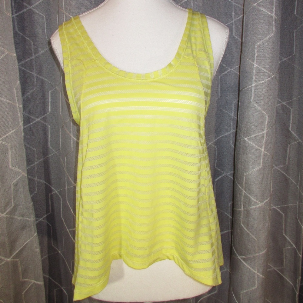 Lime Striped Sleeveless Tank Top